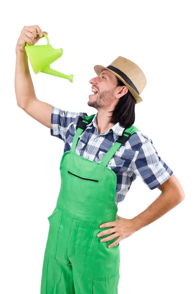 Gardener with watering can — Stock Photo, Image