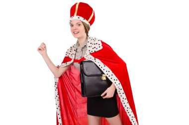 Beyaz izole taç giyen Businesslady