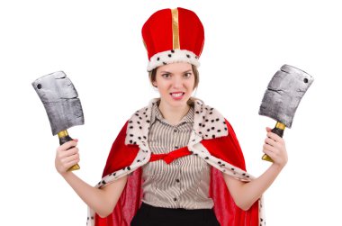 Beyaz izole taç giyen Businesslady