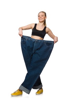 Beyaz büyük kot konseptiyle diyet