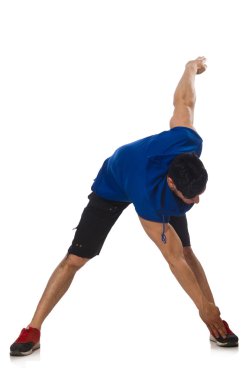 kaslı adam üzerinde beyaz izole