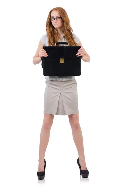Giovane dipendente con valigetta — Foto Stock