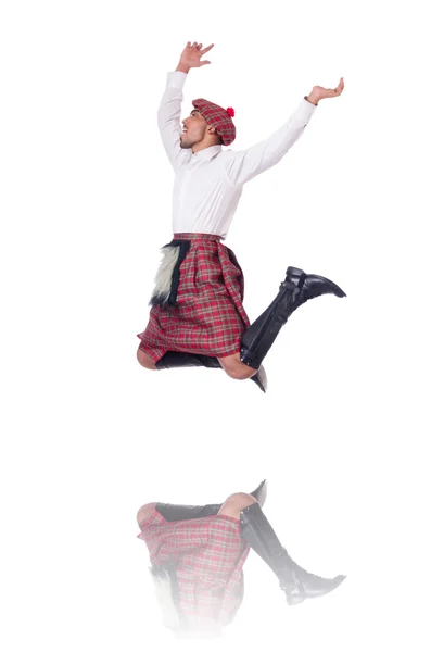 Concept with funny scotsman isolated on white — Stock Photo, Image