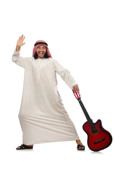 Arab man playing isolated on white — Stock Photo, Image