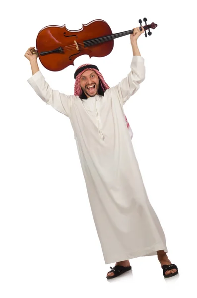 Homem árabe tocando instrumento musical — Fotografia de Stock
