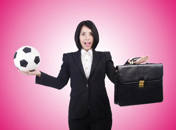 Donna d'affari con palla rosa — Foto Stock
