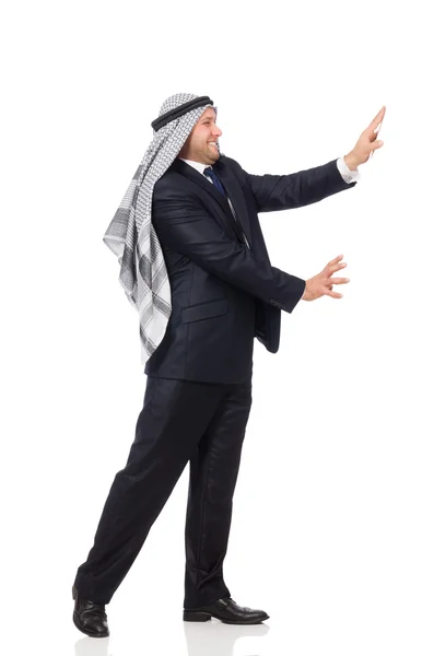 Empresário árabe isolado em branco — Fotografia de Stock