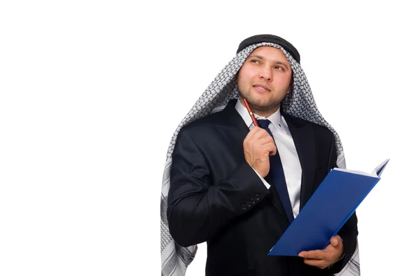 Hombre de negocios árabe aislado en blanco — Foto de Stock