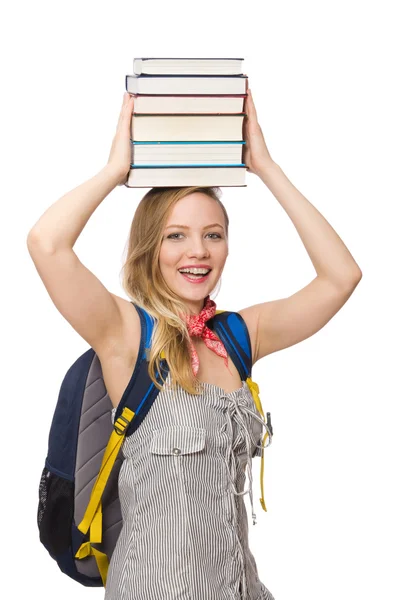 Joven estudiante aislado en blanco — Foto de Stock