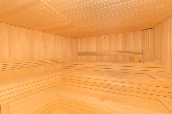 Sala sauna in legno caldo interno — Foto Stock