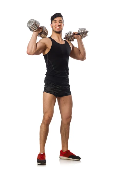 Hombre muscular aislado sobre el fondo blanco —  Fotos de Stock