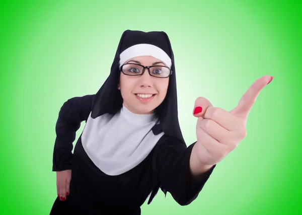 Funny nun isolated on the white — Stock Photo, Image