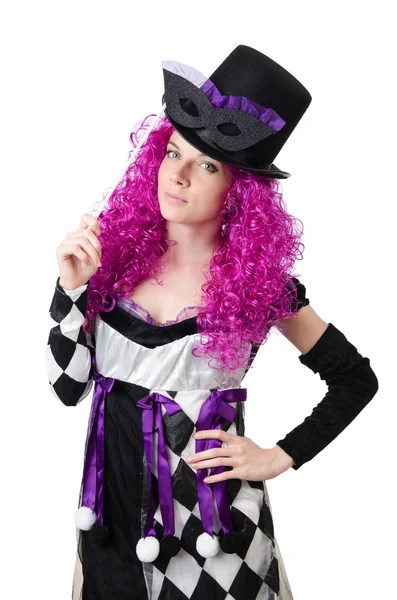 Flot pige i jester kostume - Stock-foto