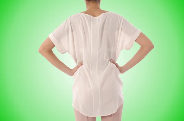 Mulher no conceito de vestido de moda em branco — Fotografia de Stock