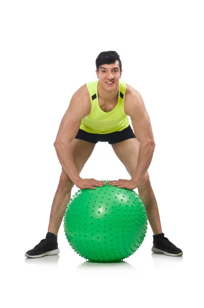 Man with swiss ball — Stock Photo, Image