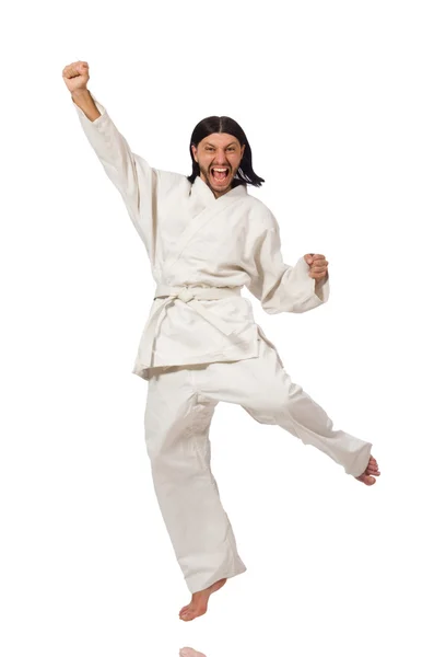 Karate vechter geïsoleerd — Stockfoto