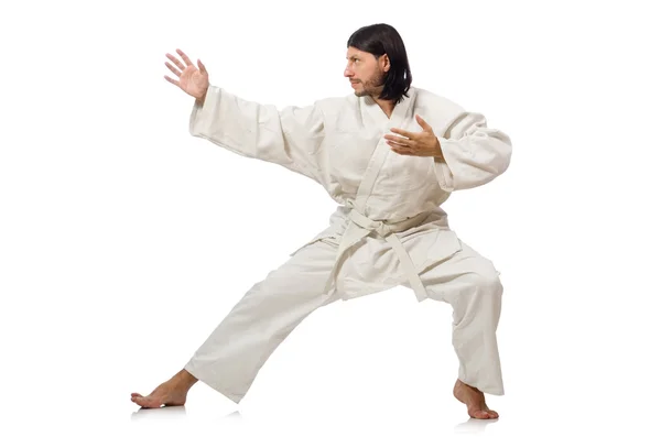 Karate fighter isolerade — Stockfoto