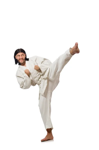 Karate fighter isolerade — Stockfoto