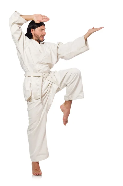 Karate vechter geïsoleerd — Stockfoto