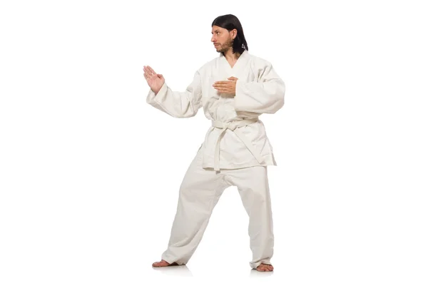 Karate vechter geïsoleerd — Stockfoto