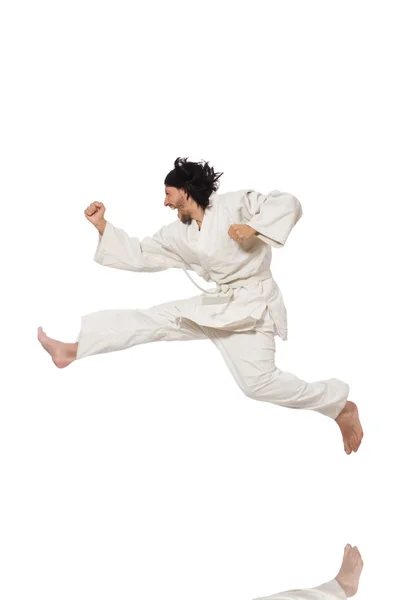 Karate vechter geïsoleerd — Stockfoto