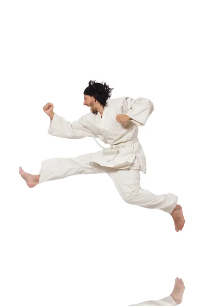 Karate fighter isolerade — Stockfoto