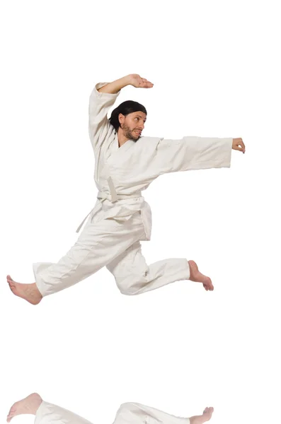 Karate vechter geïsoleerd — Stockfoto