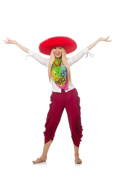 Mexican girl with sombrero — Stock Photo, Image