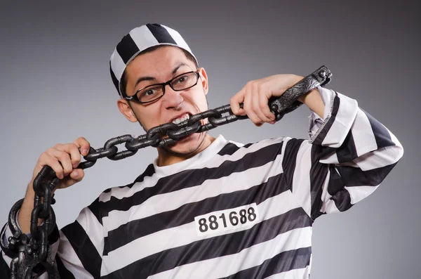 Young prisoner in chains — Stock Photo, Image