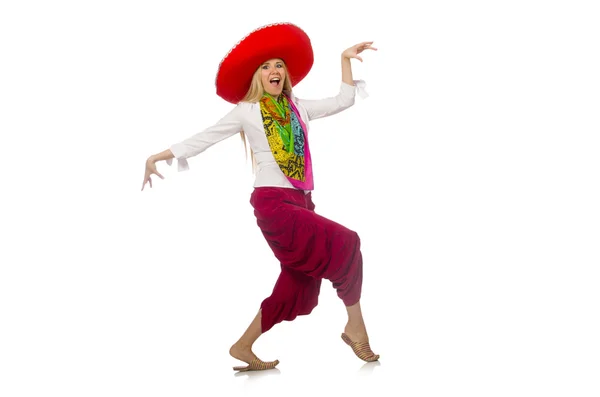 Mexikanska flicka med sombrero — Stockfoto