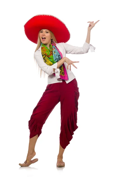 Mexican girl with sombrero — Stock Photo, Image