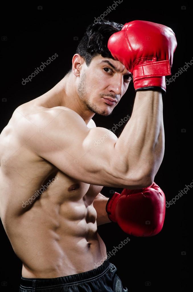 Muscular man in boxing concept — Stock Photo © Elnur_ 83737452