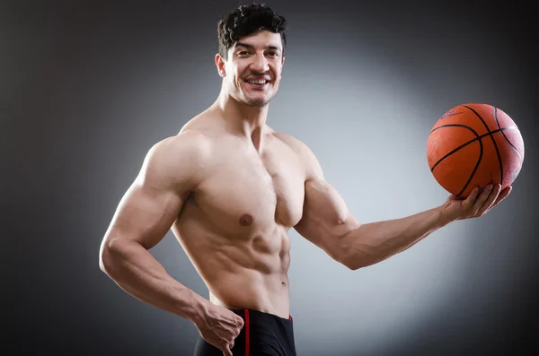 Baloncesto muscular en el concepto deportivo — Foto de Stock