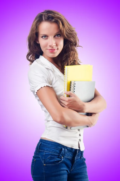 Jonge student geïsoleerd op de witte — Stockfoto