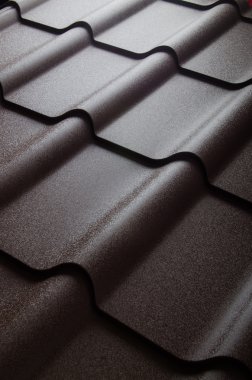 Metal çatı parçasına yakın çekim