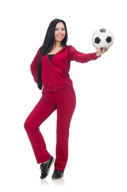 Futbol beyaz izole kadın