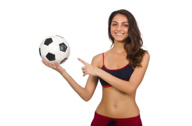 Spor konsepti olan beyaz bir kadın