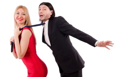 Beyaz arka plan üzerinde izole çift