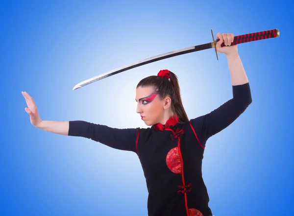 Woman in japanese martial art concept — Stock Photo, Image