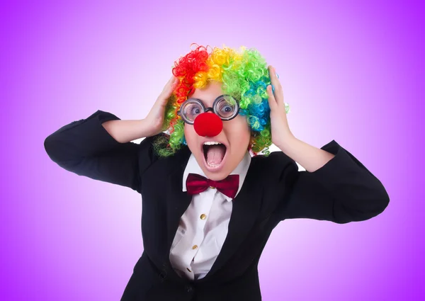 Donna clown donna d'affari — Foto Stock