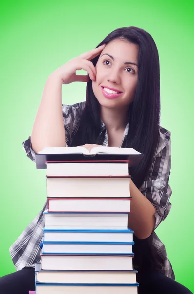 Chica estudiante con libros —  Fotos de Stock