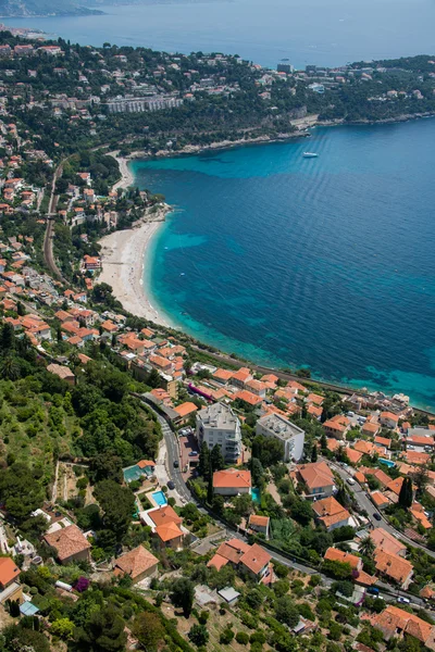 Luchtfoto van menton stad in Franse riviera — Stockfoto