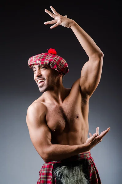 Man wearing traditional scottish clothing — Stock Photo, Image