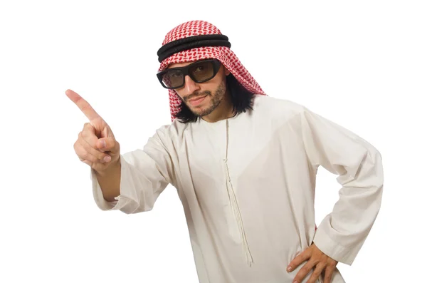 Concept met Arabische man geïsoleerd op wit — Stockfoto