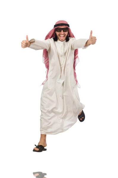 Arab man jumping from joy — Stock Photo, Image