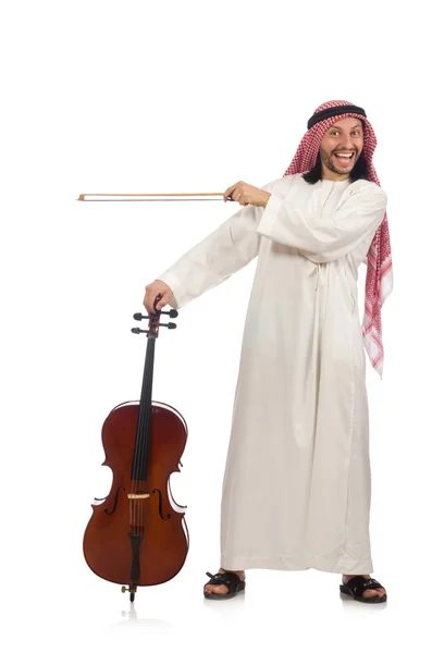 Homem árabe tocando instrumento musical — Fotografia de Stock