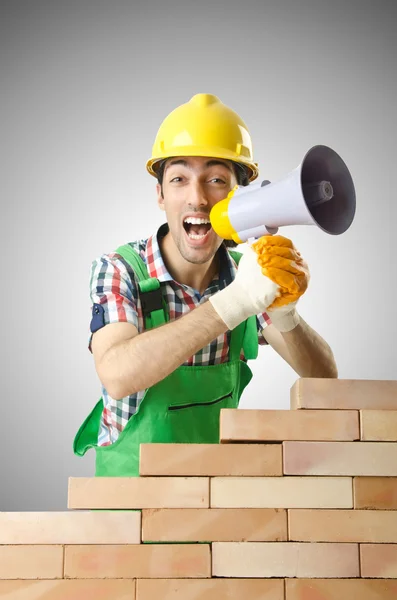 Builder z twardy kapelusz — Zdjęcie stockowe