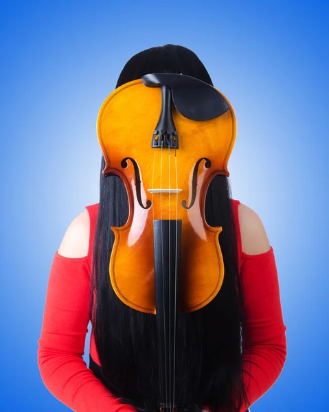 Young girl with violin — Stock Photo, Image