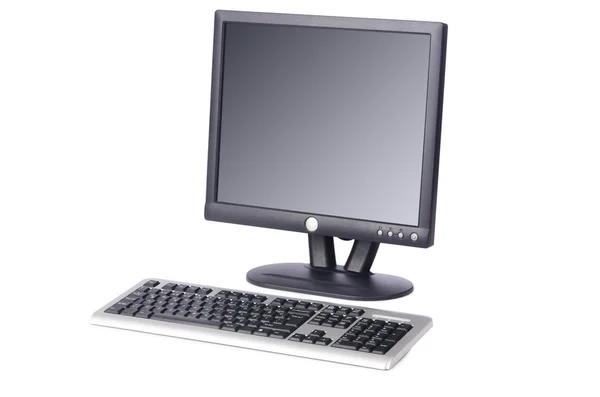 Computer desktop isolato su bianco — Foto Stock