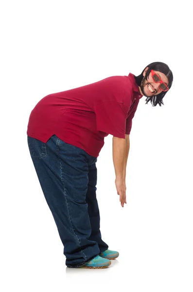 Overweight man isolated on the white — Stock Photo, Image